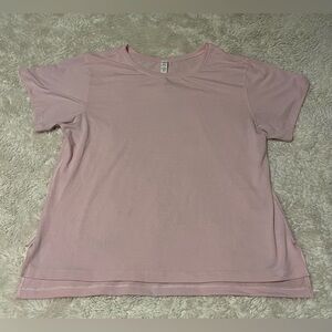 Lululemon All Yours T Shirt Womens 8 Pastel Pink Relaxed Boxy Crewneck Top